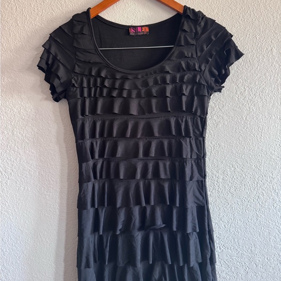 Black Ruffled Dress - Picture 2 of 4